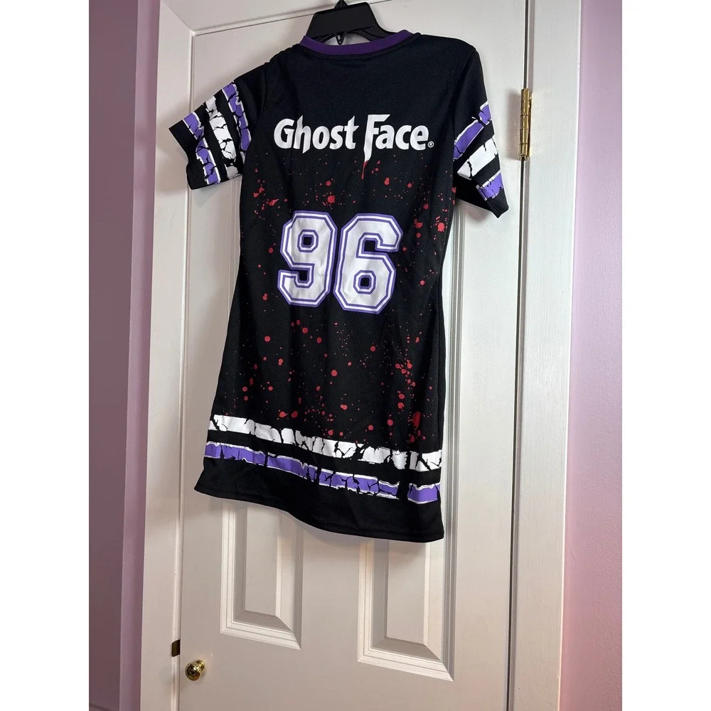 Spirit Halloween Ghost Face Dress Costume Kids Large 10-12 Scream Jersey & Knife